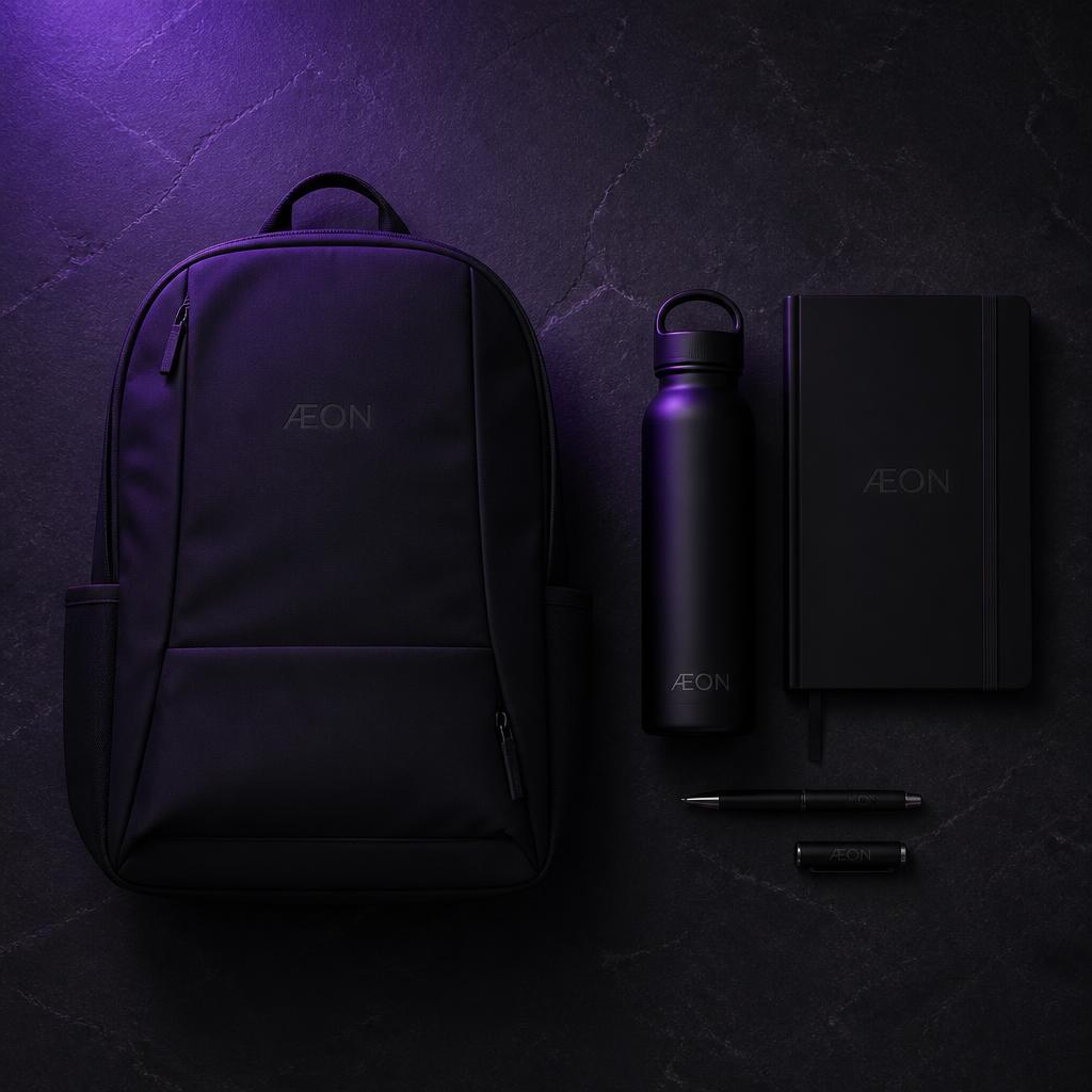 Kit onboarding em caixa preta rígida com marca aplicada em hot stamping