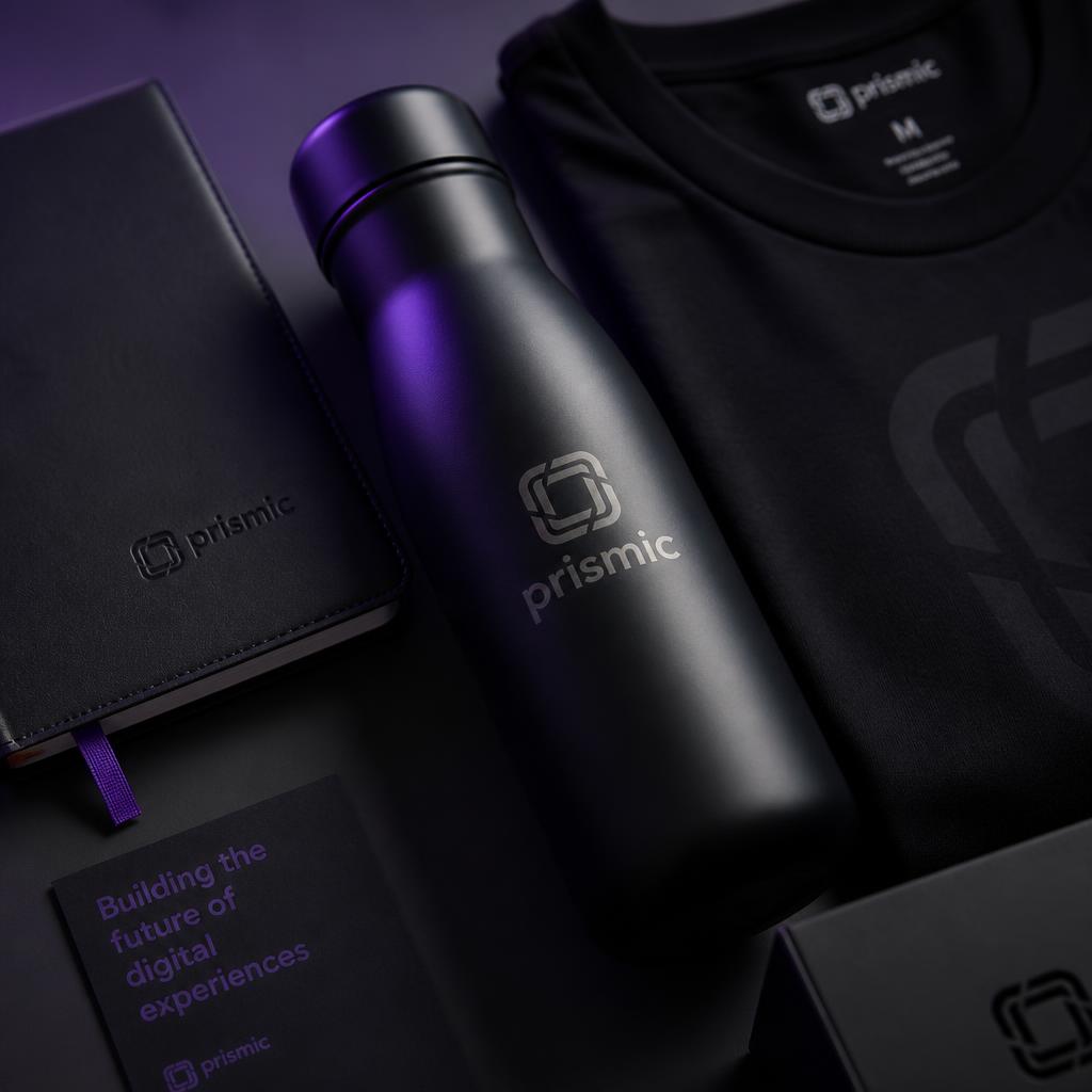 Kit onboarding com garrafa térmica, caneca e caderno em caixa preta com etiqueta personalizada